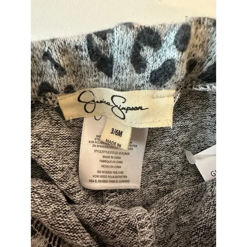Jessica Simpson Baby Girl Leopard 2 Piece Set Outfit Size 3/6M Animal‎ Print